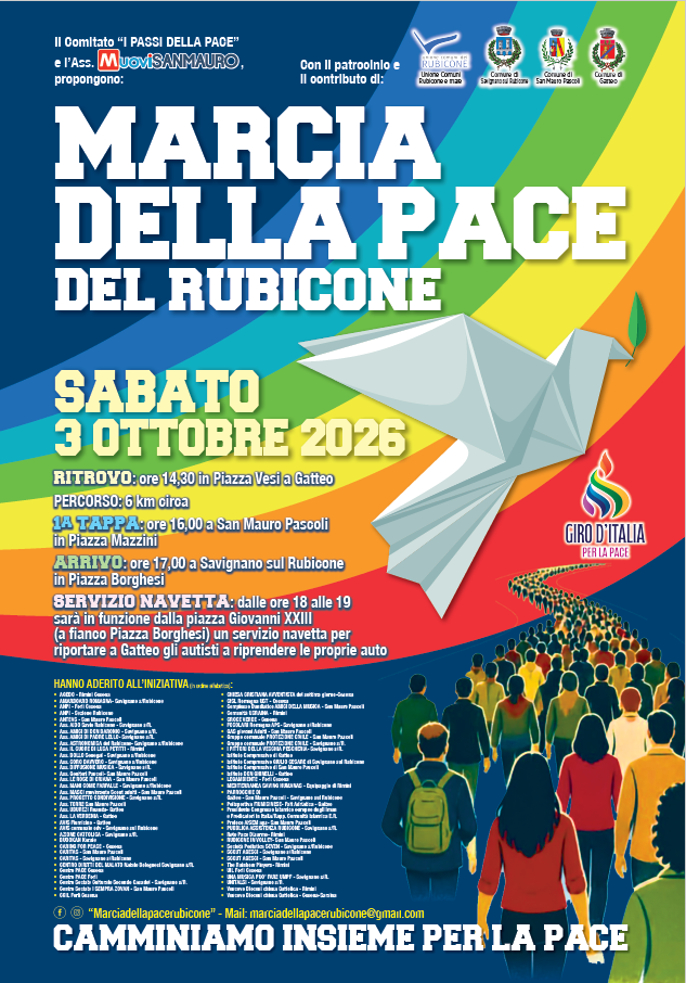 volantino dell'evento con indicate le informazioni e i soggetti che hanno aderito all'iniziativa