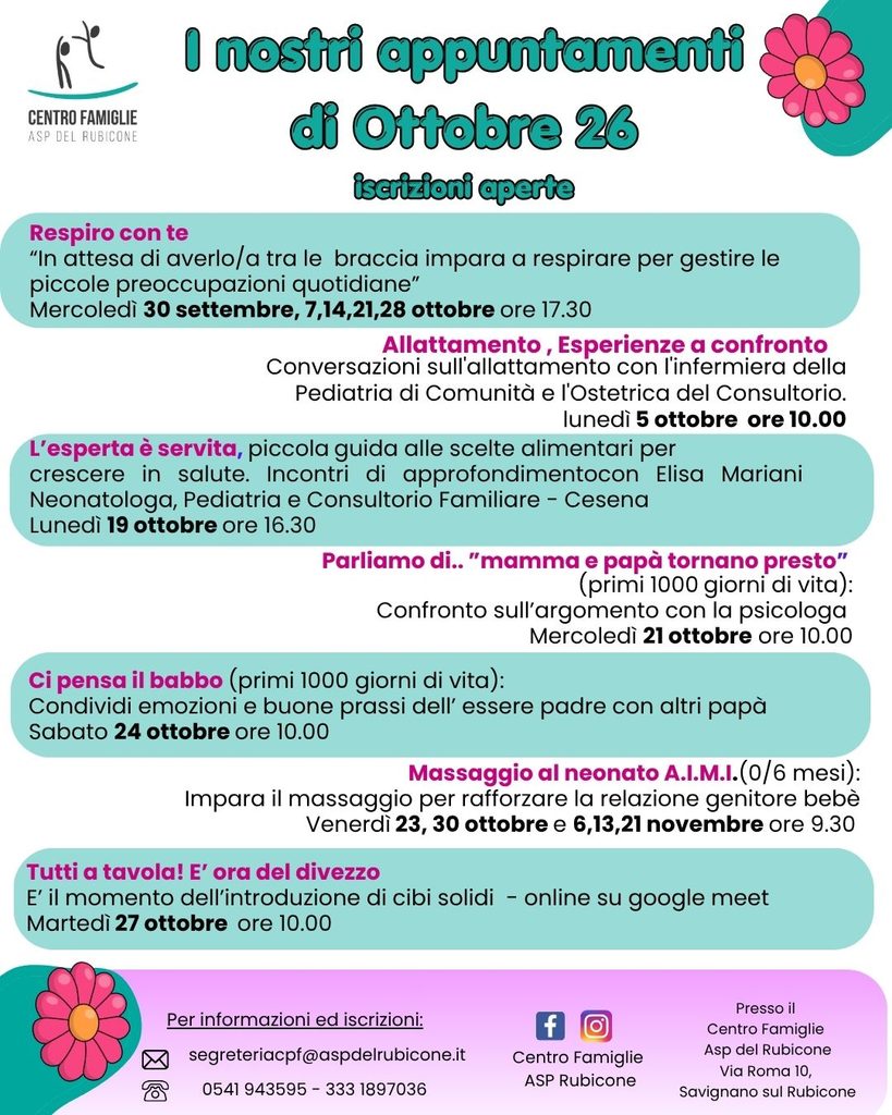 i nostri appuntamenti di ottobre 2026