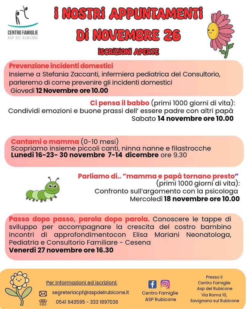 I nostri appuntamenti di novembre 2026...